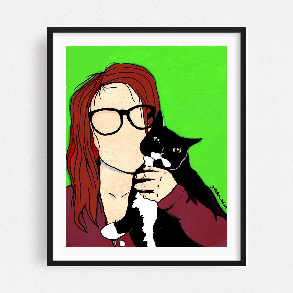 Bonded Painting Cat Art Print/Poster