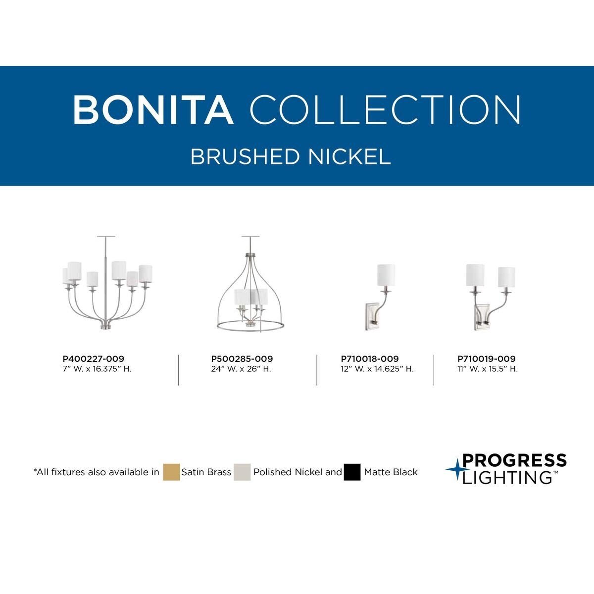 Bonita Collection 1-Light Brushed Nickel Sconce