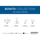 Bonita Collection 2-Light Polished Chrome Sconce