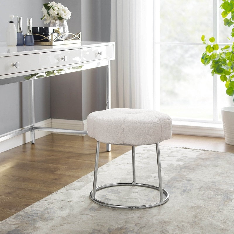 Bonnie Sherpa Daisy Vanity Stool