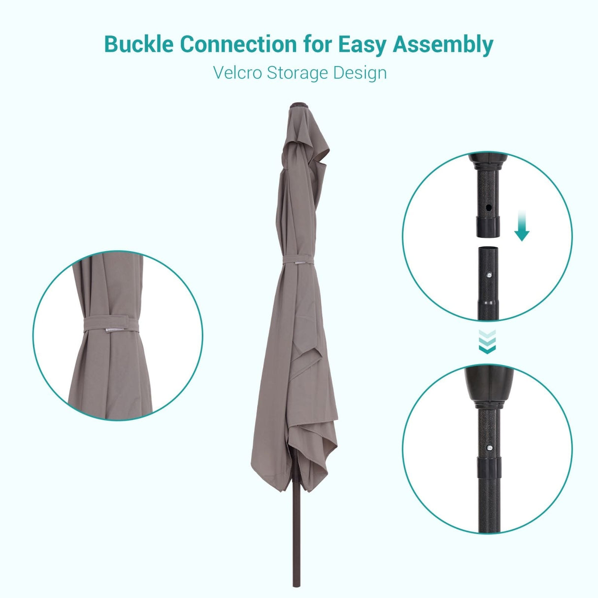 Bonosuki 10 x 6.5ft Patio Rectangular Umbrella with Tilt and Crank