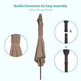 Bonosuki 10 x 6.5ft Patio Rectangular Umbrella with Tilt and Crank