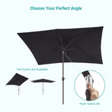 Bonosuki 10 x 6.5ft Patio Rectangular Umbrella with Tilt and Crank