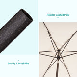 Bonosuki 10 x 6.5ft Patio Rectangular Umbrella with Tilt and Crank
