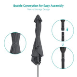 Bonosuki 10 x 6.5ft Patio Rectangular Umbrella with Tilt and Crank