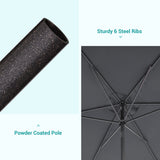 Bonosuki 10 x 6.5ft Patio Rectangular Umbrella with Tilt and Crank