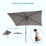 Bonosuki 10 x 6.5ft Patio Rectangular Umbrella with Tilt and Crank