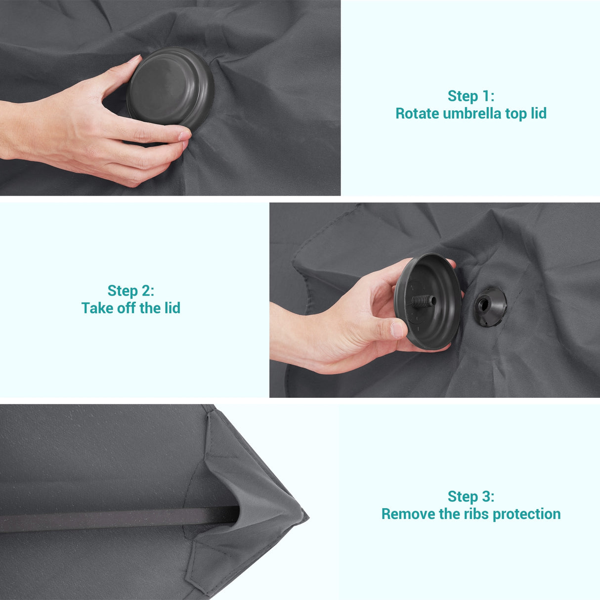 Bonosuki 10 x 6.5ft Patio Rectangular Umbrella with Tilt and Crank