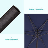 Bonosuki 10 x 6.5ft Patio Rectangular Umbrella with Tilt and Crank