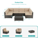 Bonosuki 7-Piece Patio Furniture Set All-Weather Conversation Sets
