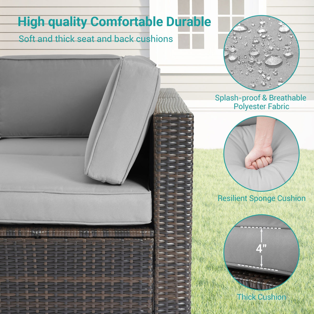 Bonosuki 7-Piece Patio Furniture Set All-Weather Conversation Sets