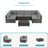 Bonosuki 7-Piece Patio Furniture Set All-Weather Conversation Sets