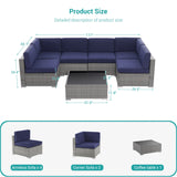 Bonosuki 7-Piece Patio Furniture Set All-Weather Conversation Sets