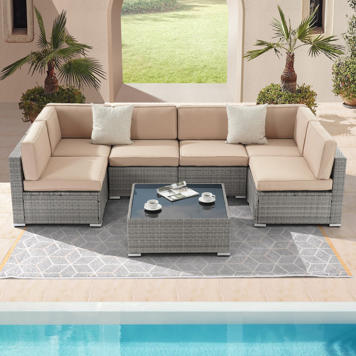 Bonosuki 7-Piece Patio Furniture Set All-Weather Conversation Sets