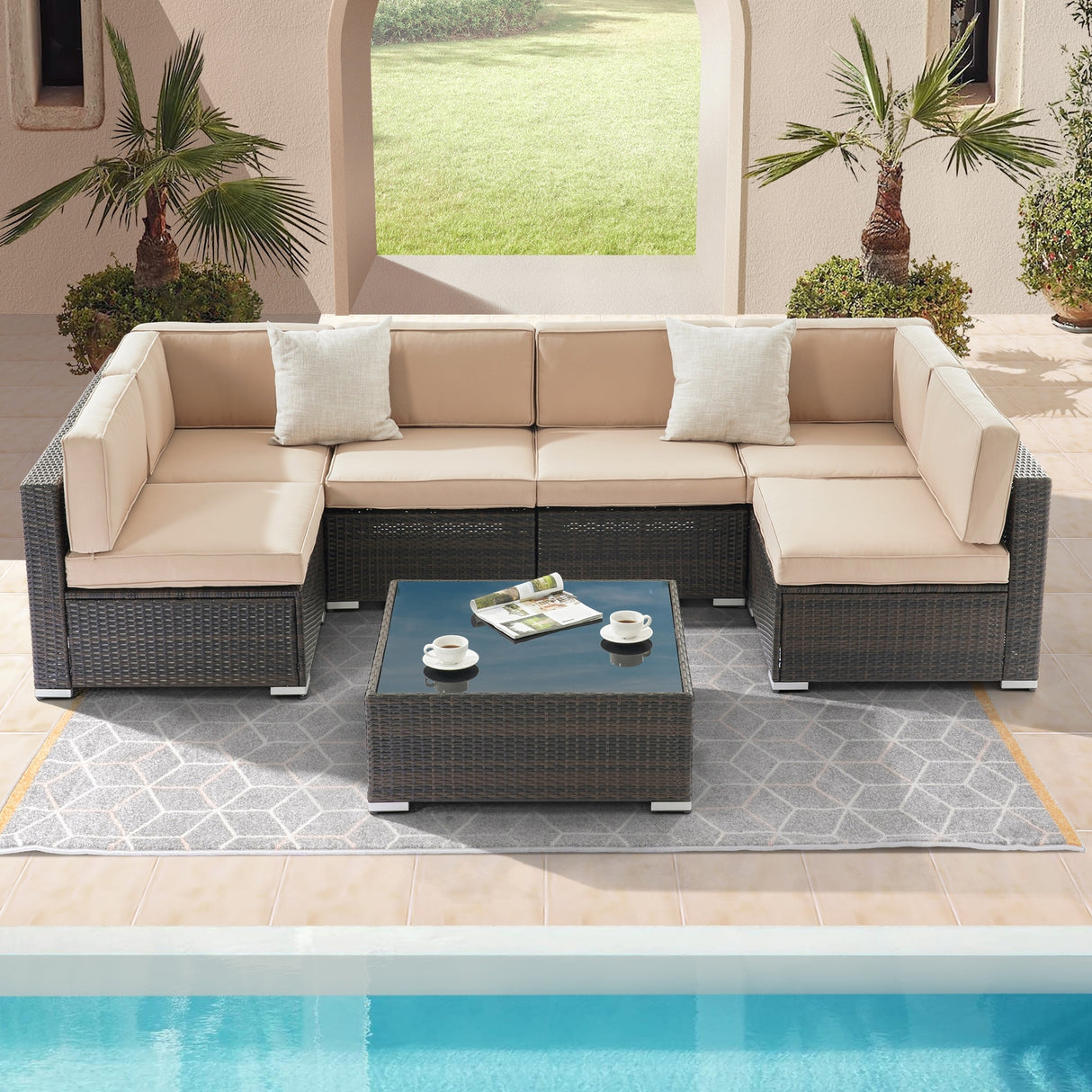 Bonosuki 7-Piece Patio Furniture Set All-Weather Conversation Sets