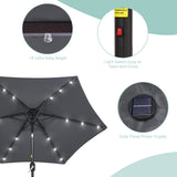 Bonosuki 7.5Ft LED Patio Market Umbrella Outdoor Table Umbrella
