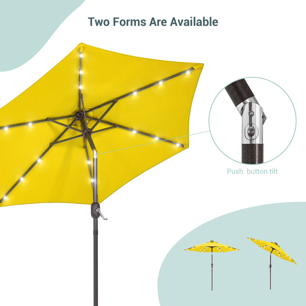 Bonosuki 7.5Ft LED Patio Market Umbrella Outdoor Table Umbrella