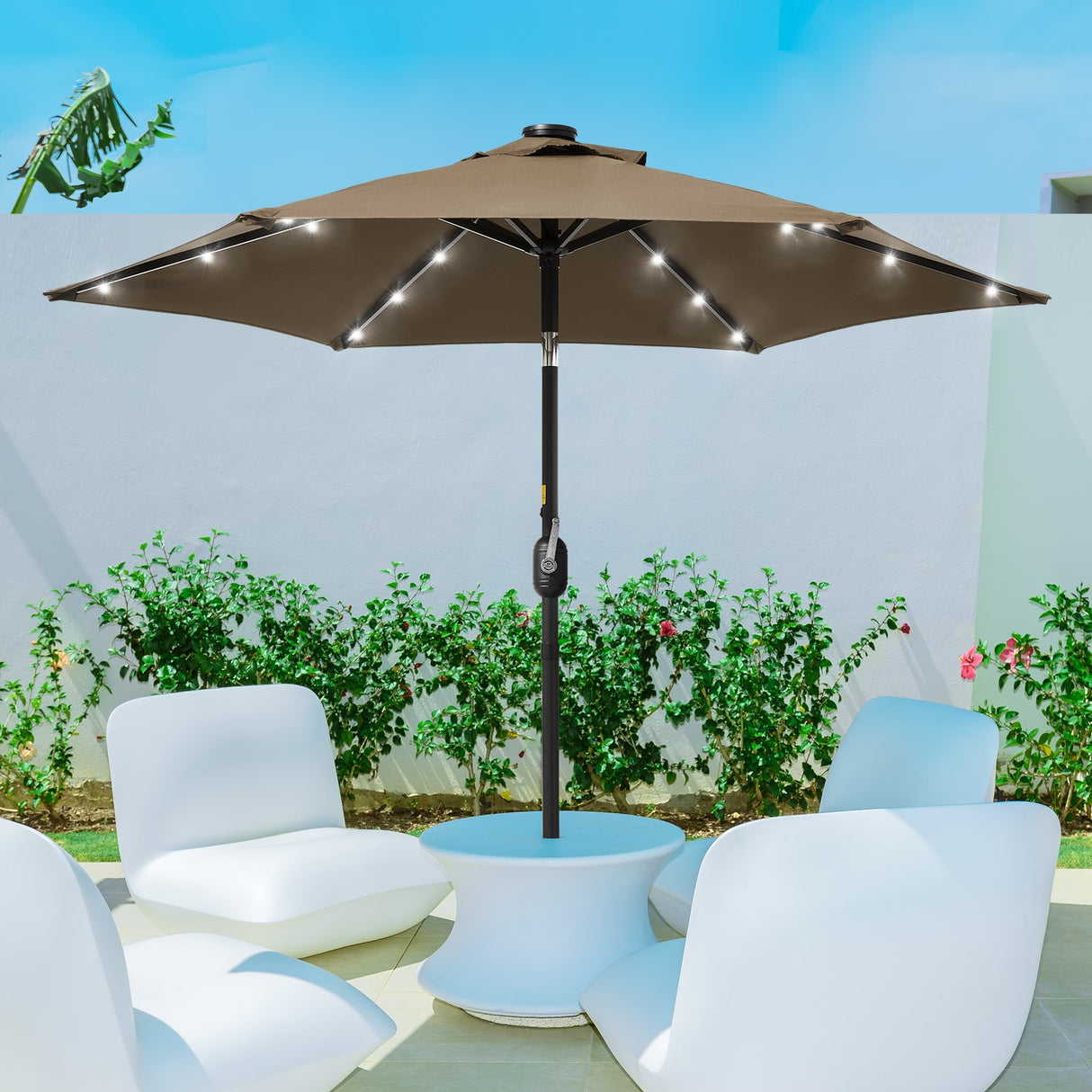 Bonosuki 7.5Ft LED Patio Market Umbrella Outdoor Table Umbrella