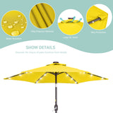 Bonosuki 7.5Ft LED Patio Market Umbrella Outdoor Table Umbrella
