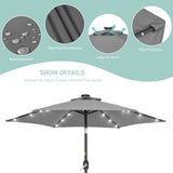 Bonosuki 7.5Ft LED Patio Market Umbrella Outdoor Table Umbrella