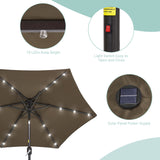 Bonosuki 7.5Ft LED Patio Market Umbrella Outdoor Table Umbrella