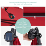 BONOSUKI 8.2Ft Solar Powered Cantilever Patio Umbrella With Base