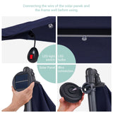 BONOSUKI 8.2Ft Solar Powered Cantilever Patio Umbrella With Base