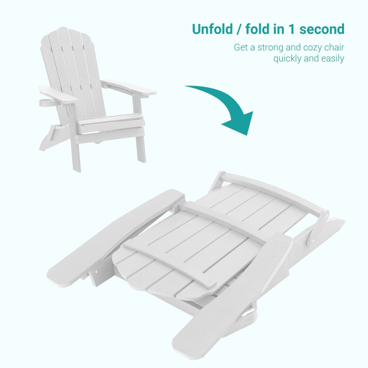 Bonosuki Set of 4 Folding Adirondack Chair Patio Fire Pit Chair