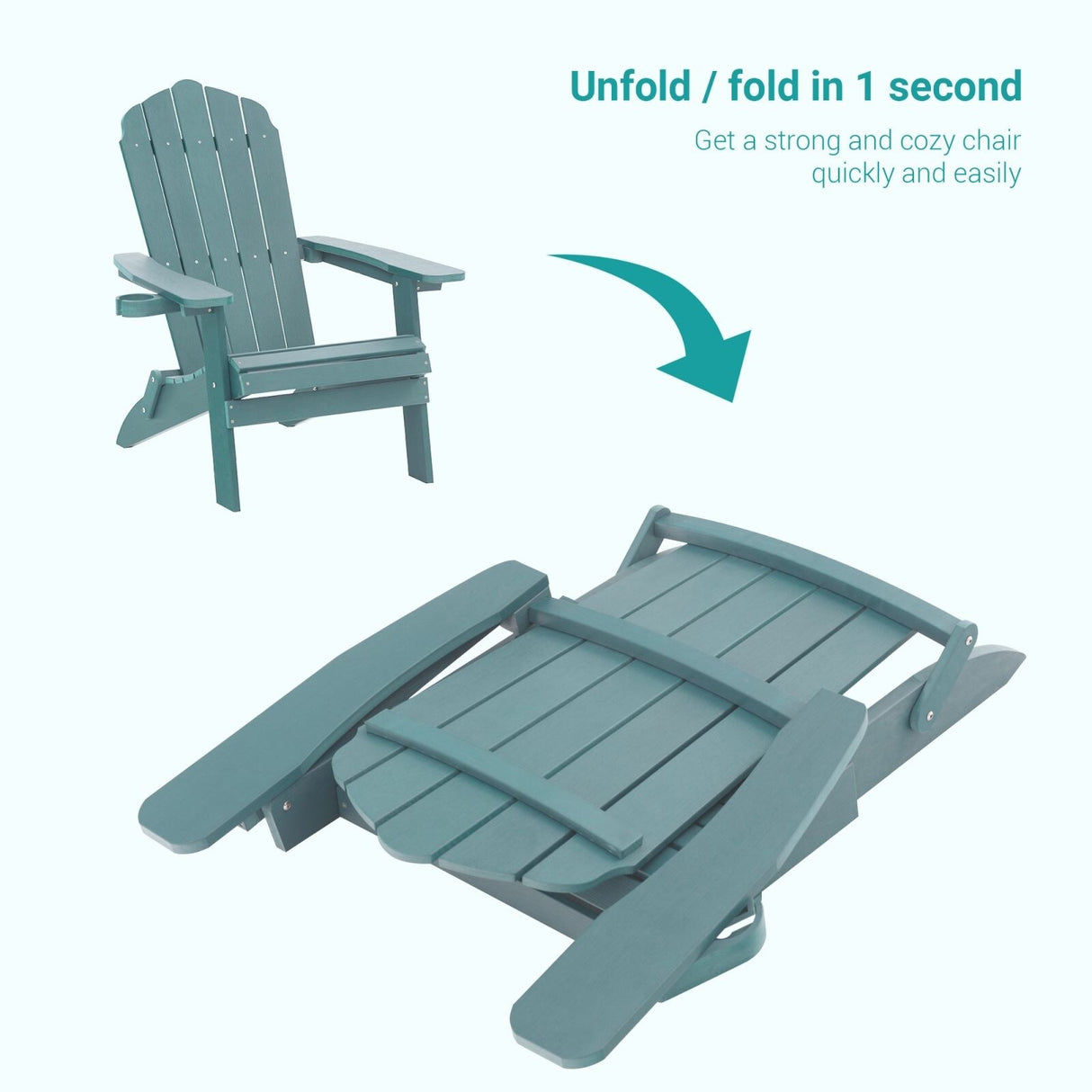 Bonosuki Set of 4 Folding Adirondack Chair Patio Fire Pit Chair