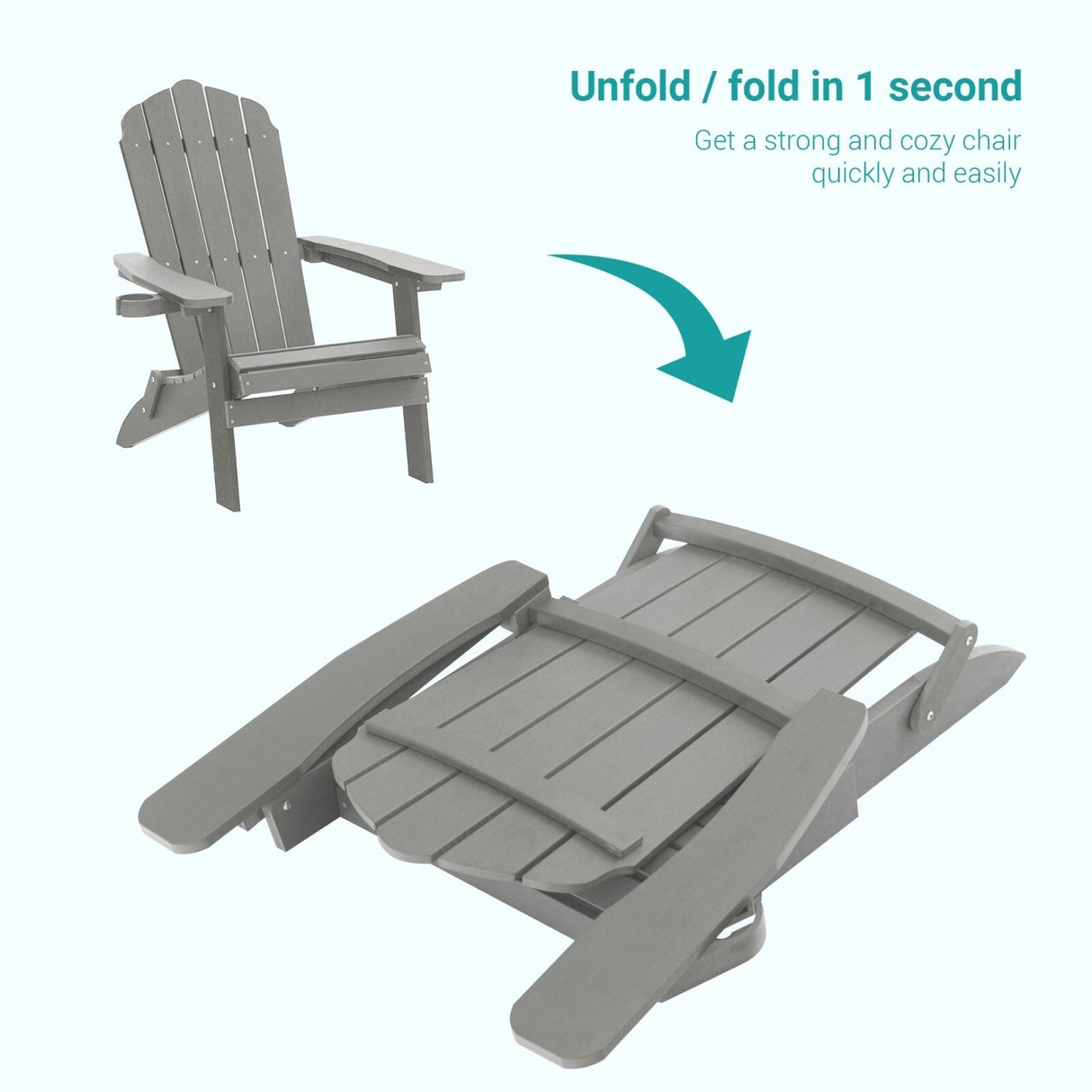 Bonosuki Set of 4 Folding Adirondack Chair Patio Fire Pit Chair