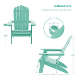 Bonosuki Set of 4 Folding Adirondack Chair Patio Fire Pit Chair