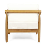Bonsallo Acacia Wood Outdoor Club Chair with Cushions by Christopher Knight Home