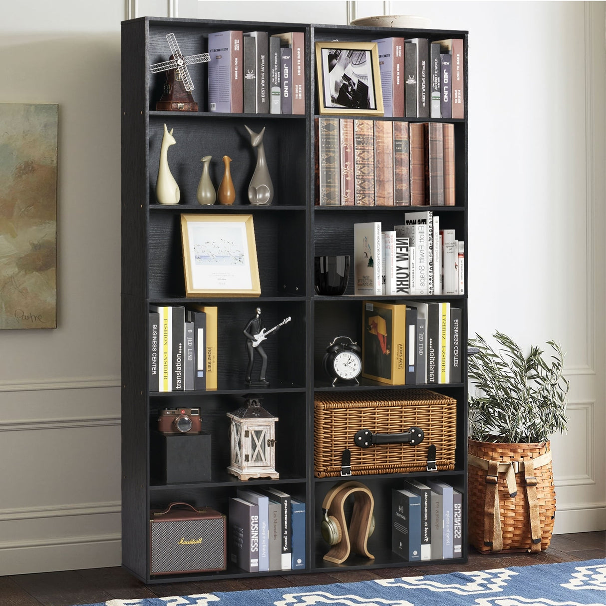Bookcase and Bookshelf, Floor Standing 6-Story High Bookshelf