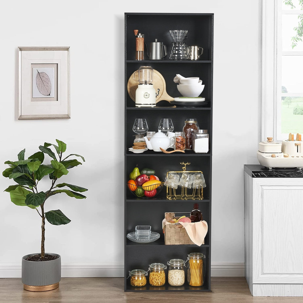 Bookcase and Bookshelf, Floor Standing 6-Story High Bookshelf