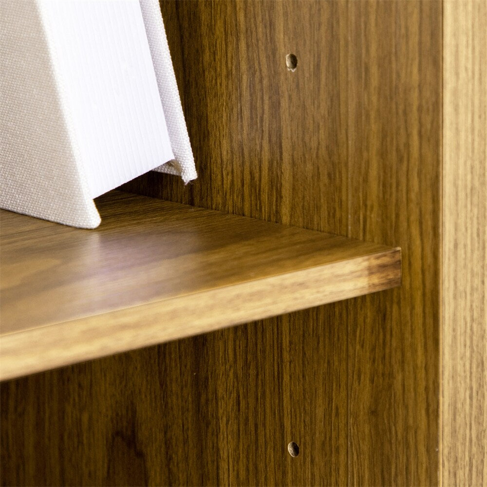 Bookcase with Cabinet and Open Shelves,Tall Bookshelf