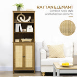 Bookcase with Cabinet and Open Shelves,Tall Bookshelf