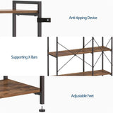 Bookshelf 5 Tier Deformable Corner Bookcase Free - 11.81"D x 36.02"W x 59.06"H