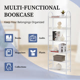 Bookshelf 6-tier Shelves with Round Top Frame Adjustable Foot Pads - 24.80'' x 11.40'' x 70.80