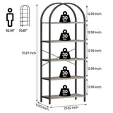 Bookshelf Tall Bookcase Arched Standing Bookshelves