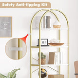 Bookshelf Tall Bookcase Arched Standing Bookshelves