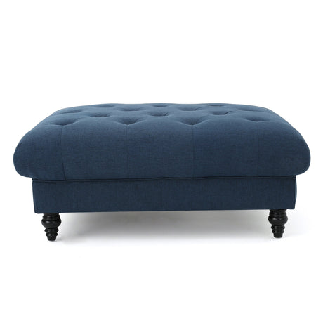Bordeaux Vapor Fabric Tufted Ottoman by Christopher Knight Home