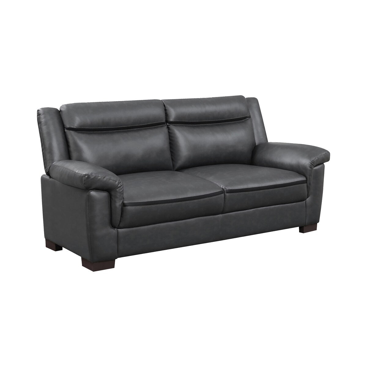 Borden Grey 2-piece Faux Leather Living Room Set