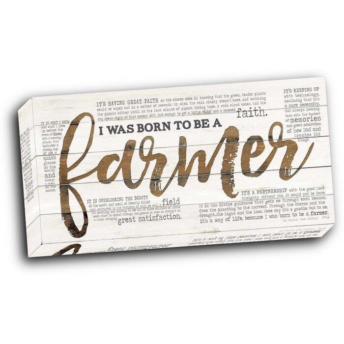 Born to be a Farmer 24x12 Gallery Wrapped Stretched Canvas