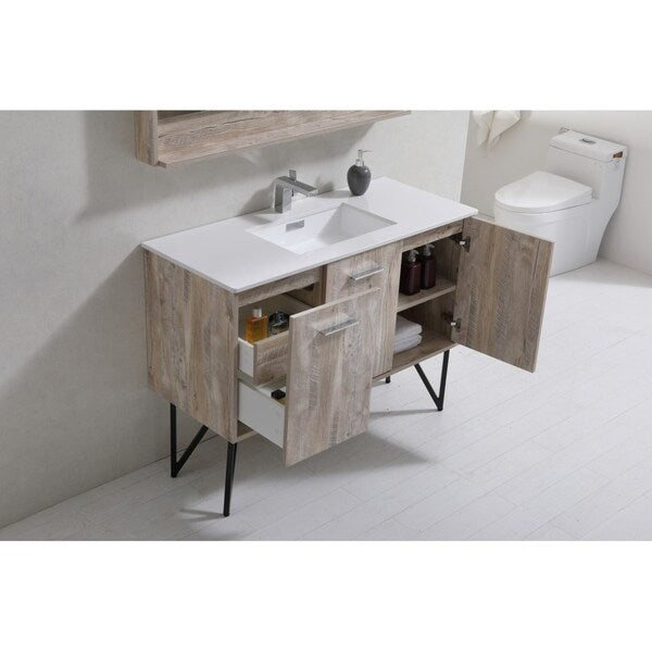 Bosco 48" Modern Bathroom Vanity w/ Quartz Countertop