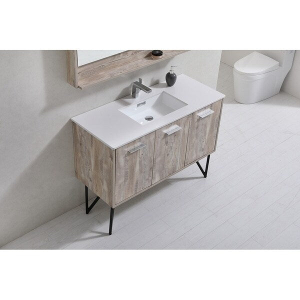 Bosco 48" Modern Bathroom Vanity w/ Quartz Countertop