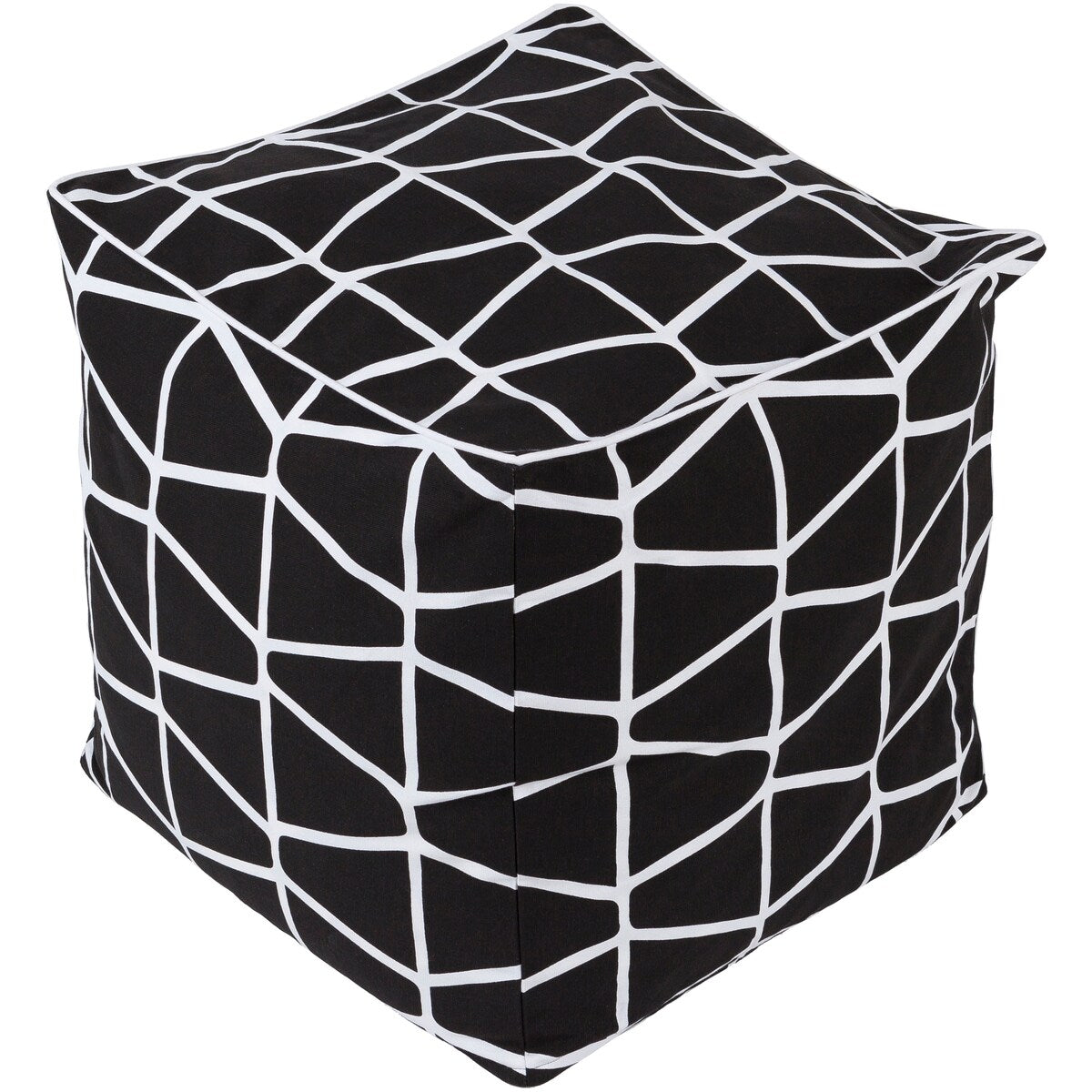 Artistic Weavers Boscobel Modern Geometric Black 18" Pouf