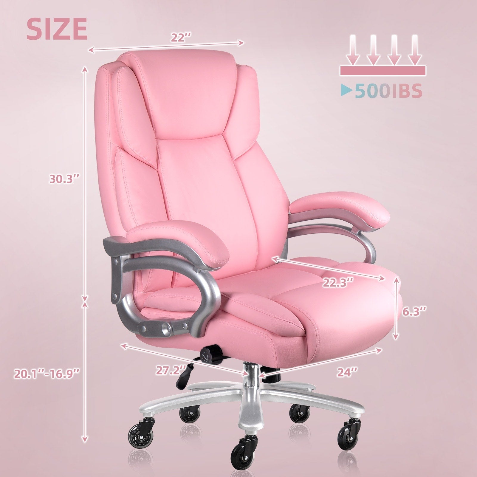 Bossin Big and Tall Executive Office Chair,500LBS Adjustable