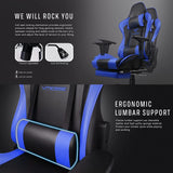 BOSSIN Gaming Chair Ergonomic Video Game Chair High Back Racing Style Chair with Armrest and Footrest