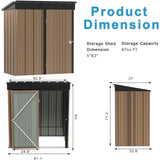 Bossin Metal Shed, Storage Shed with Single Lockable Door