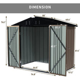 Bossin Metal Shed, Storage Shed with Single Lockable Door